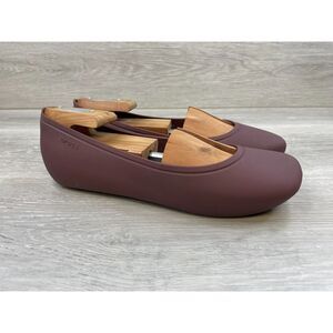 Crocs Brooklyn Women's Ballet Flat Slip-On Round Toe Rubber 8 Brown Shoes